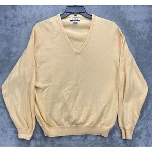 VTG Jos A Bank Sportswear Men's Sweater‎ Size Large Yellow Cotton Made in USA